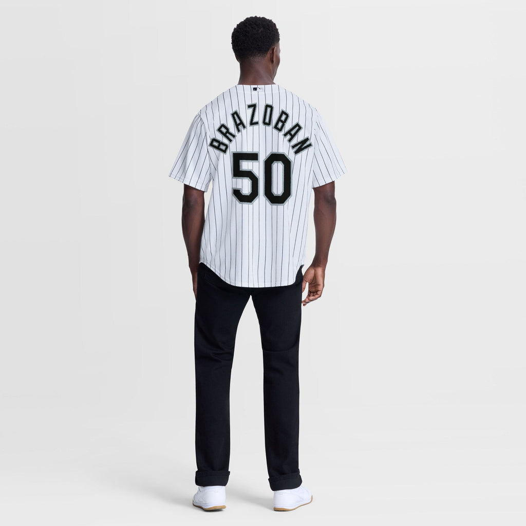 Chicago White Sox Huascar Brazoban White Home Replica Jersey product image 4, provided for visual reference and product