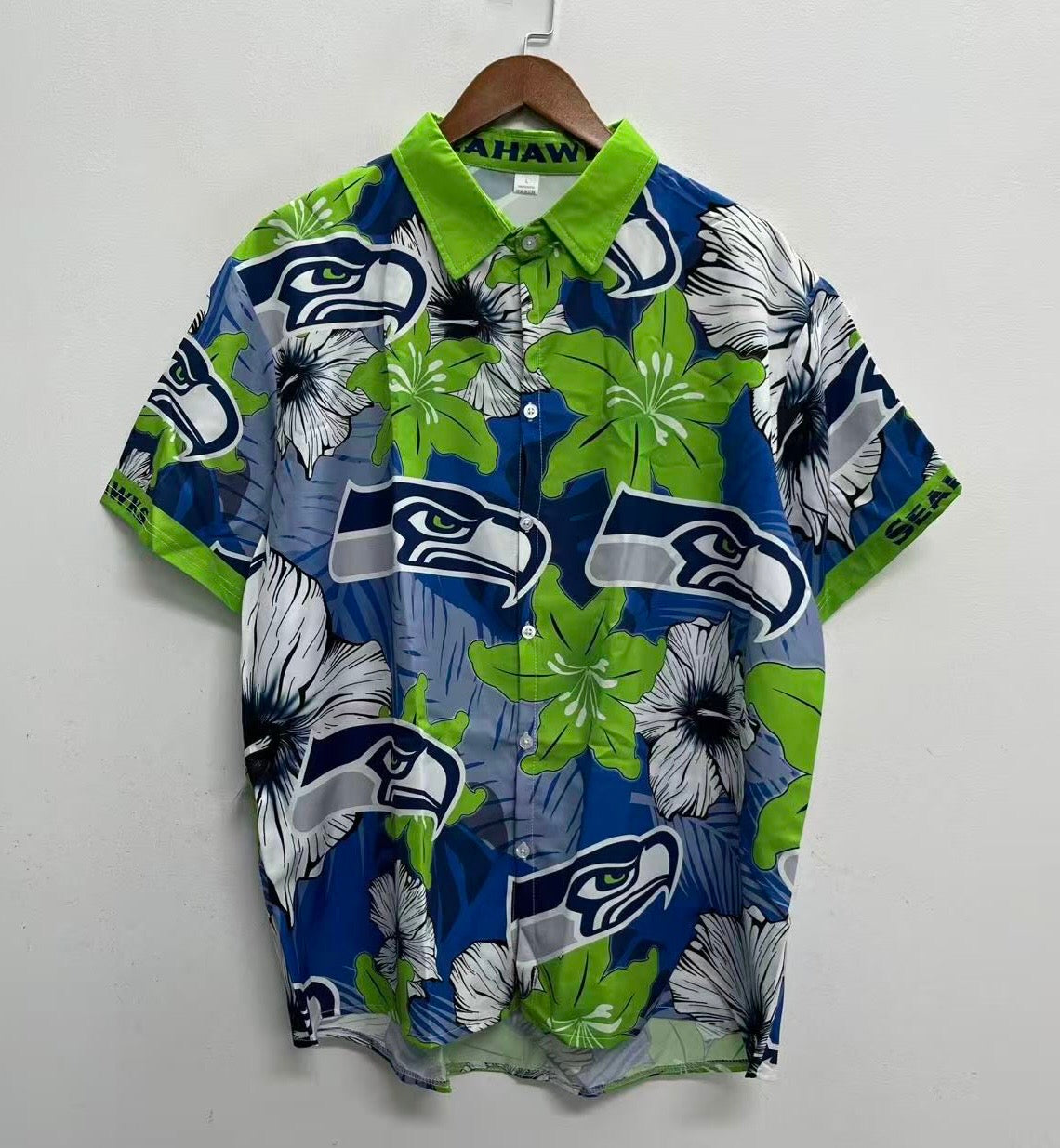 Seattle Seahawks Official NFL Floral Palm shirt product image 1