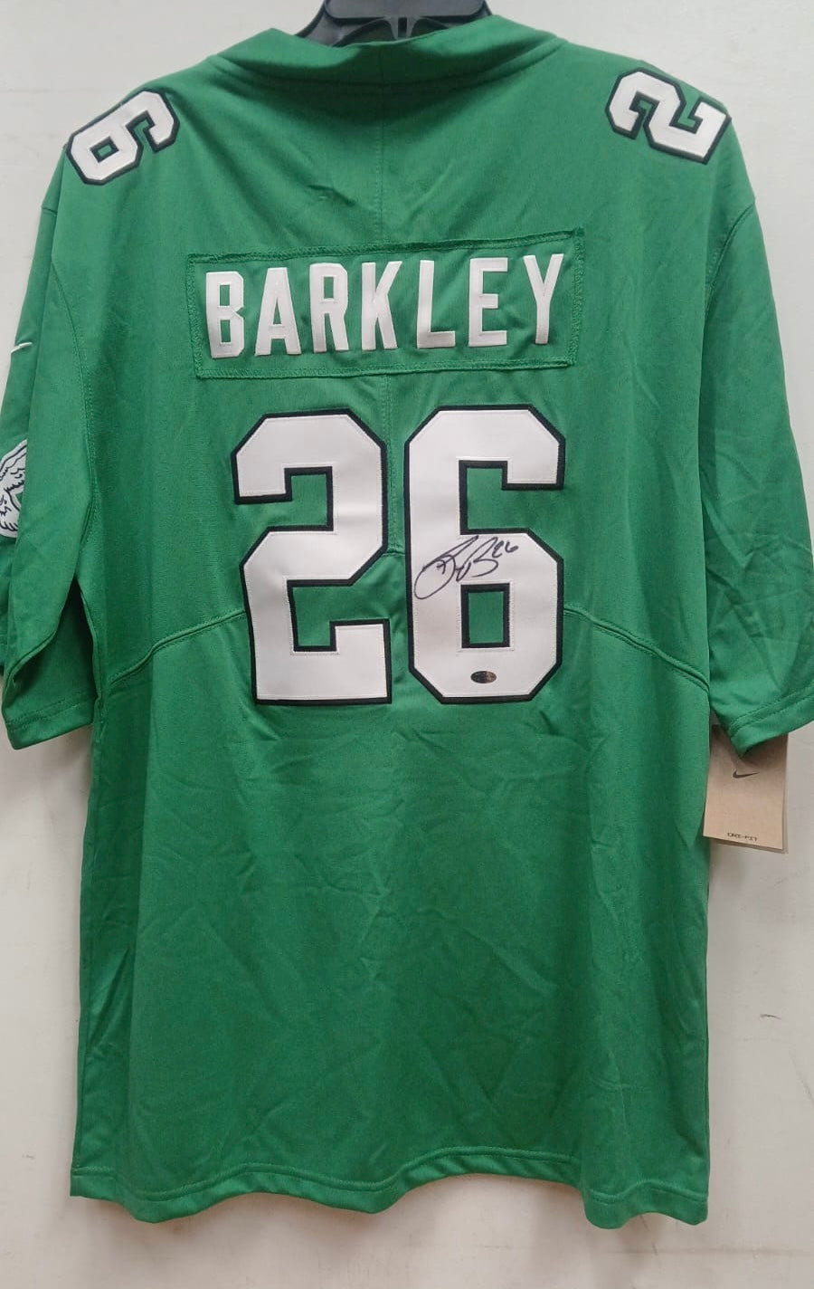 Saquon Barkley autographed Philadelphia Eagles Kelly green product image 1