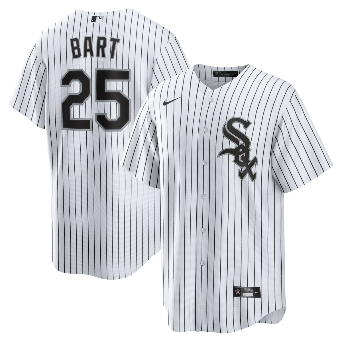Chicago White Sox Joey Bart White Home Replica Jersey product image 1, provided for visual reference and product detail