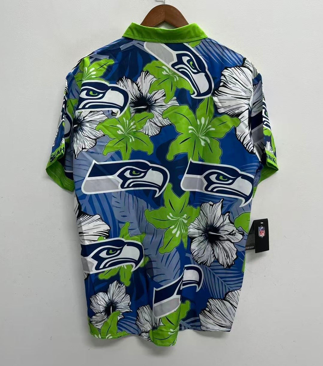 Seattle Seahawks Official NFL Floral Palm shirt product image 2