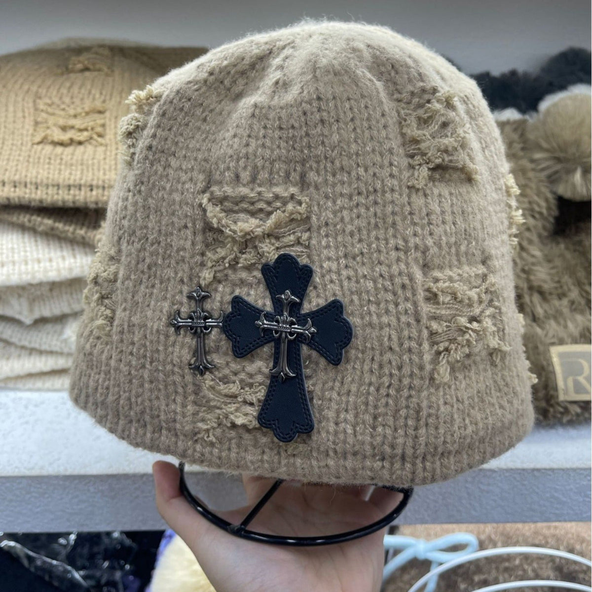 Chrome Heart Beanie Bucket Hat Winter product image 1, provided for visual reference and product detail review