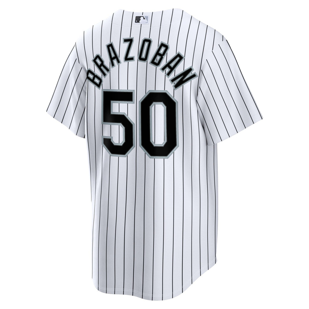Chicago White Sox Huascar Brazoban White Home Replica Jersey product image 6, provided for visual reference and product