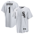 Chicago White Sox White #1 Groom Home Replica Jersey product image 1, provided for visual reference and product detail review