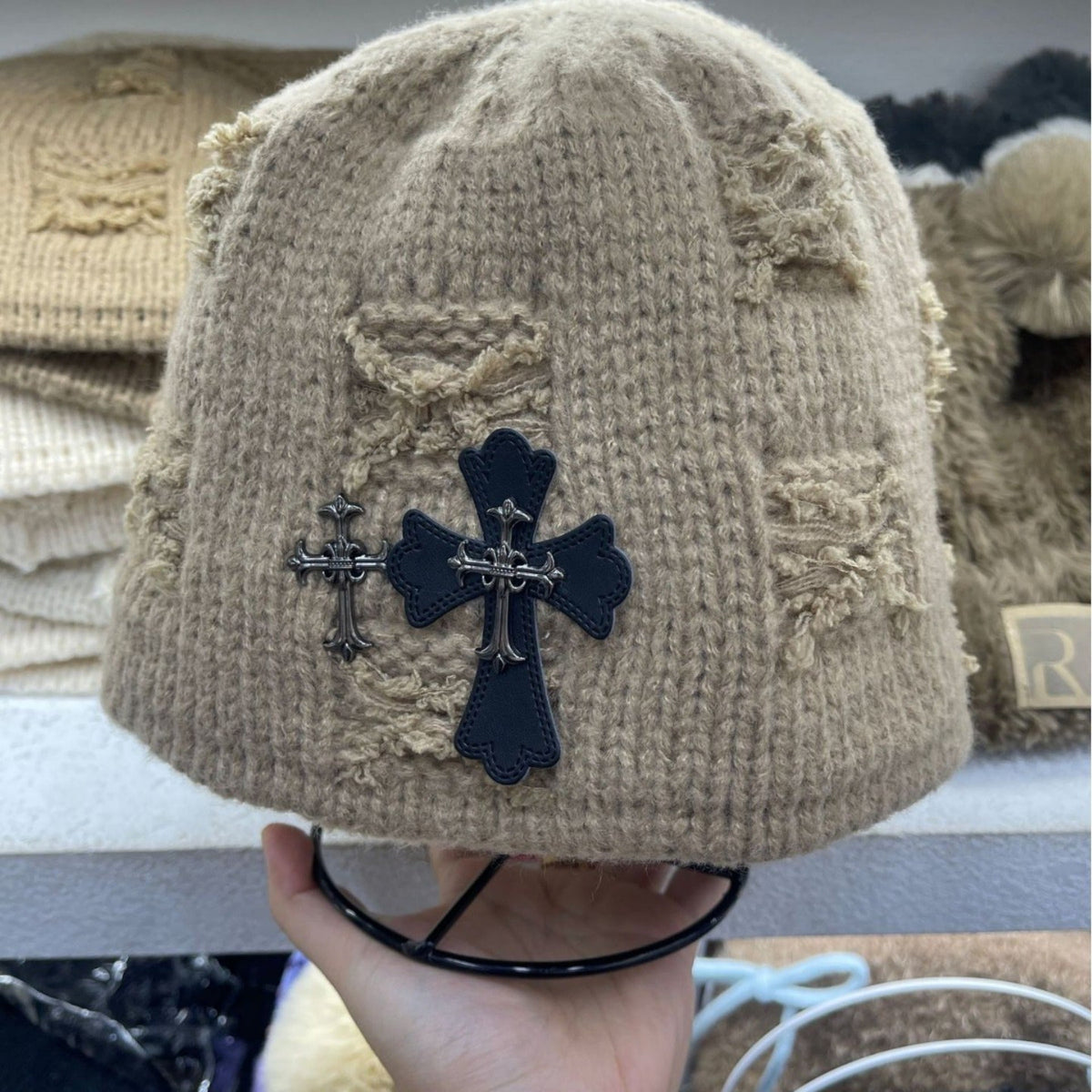 Chrome Heart Beanie Bucket Hat Winter product image 2, provided for visual reference and product detail review