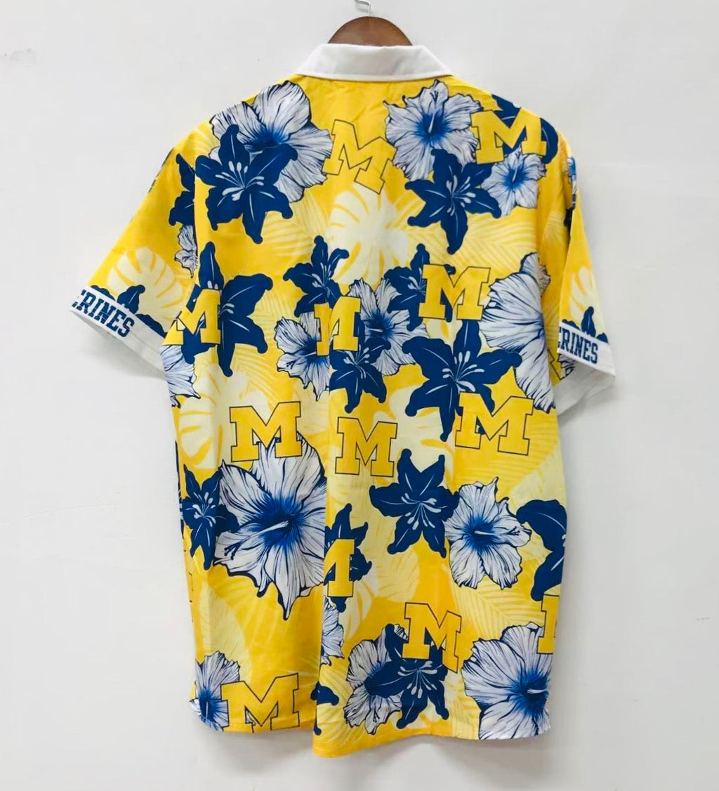 Michigan Wolverines NCAA Floral Palm shirt adult sizes product image 2