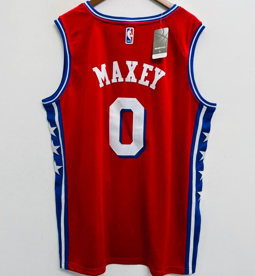 Tyrese Maxey Philadelphia 76ers Official NBA Nike Jersey red product image 1