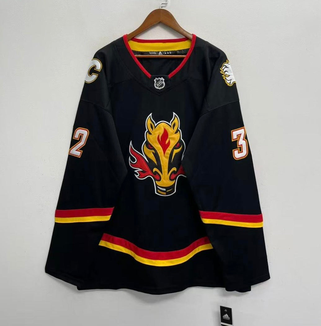 Dustin Wolf Calgary Flames Official NHL Adidas Jersey black product image 2