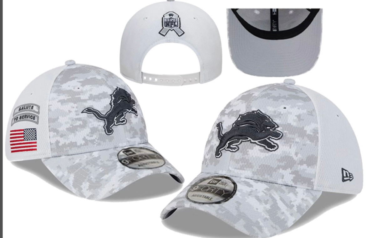 Detroit Lions Salute To Service New Era NFL Hat curved brim product image 1