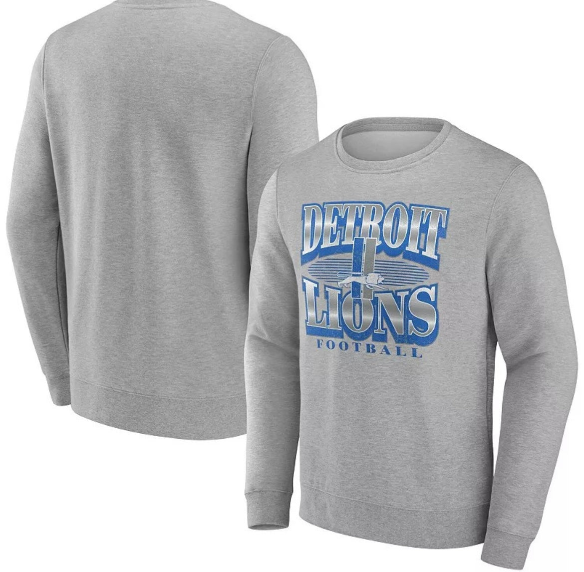 Detroit Lions Retro throwback logo Official NFL crewneck product image 1
