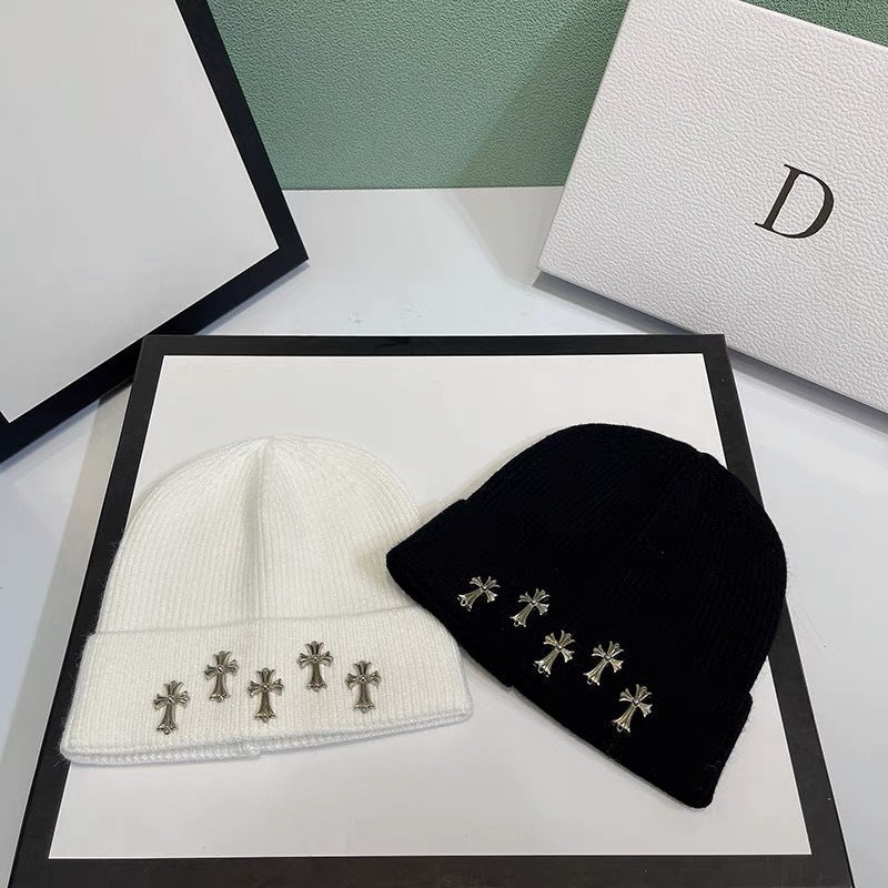 Chrome Heart Beanie Knitted Hat Autumn Winter product image 3, provided for visual reference and product detail review