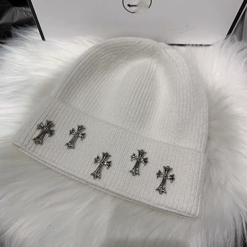 Chrome Heart Beanie Knitted Hat Autumn Winter product image 5, provided for visual reference and product detail review