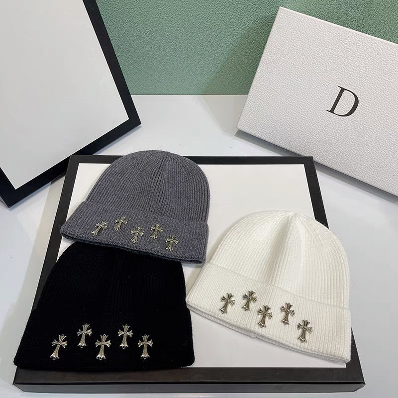 Chrome Heart Beanie Knitted Hat Autumn Winter product image 1, provided for visual reference and product detail review