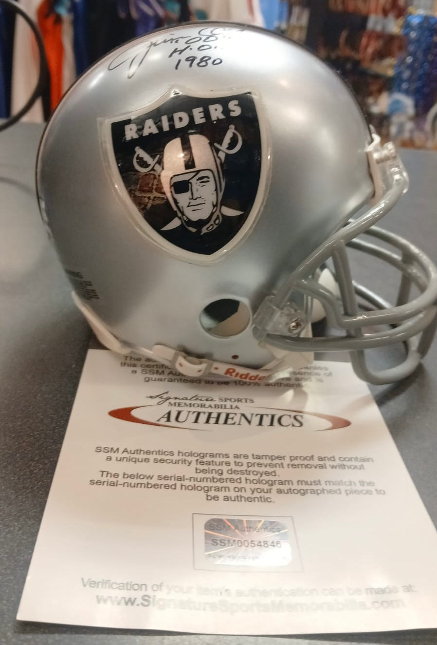 Jim Otto Autographed Las Vegas Raiders Mini Helmet with COA product image 2