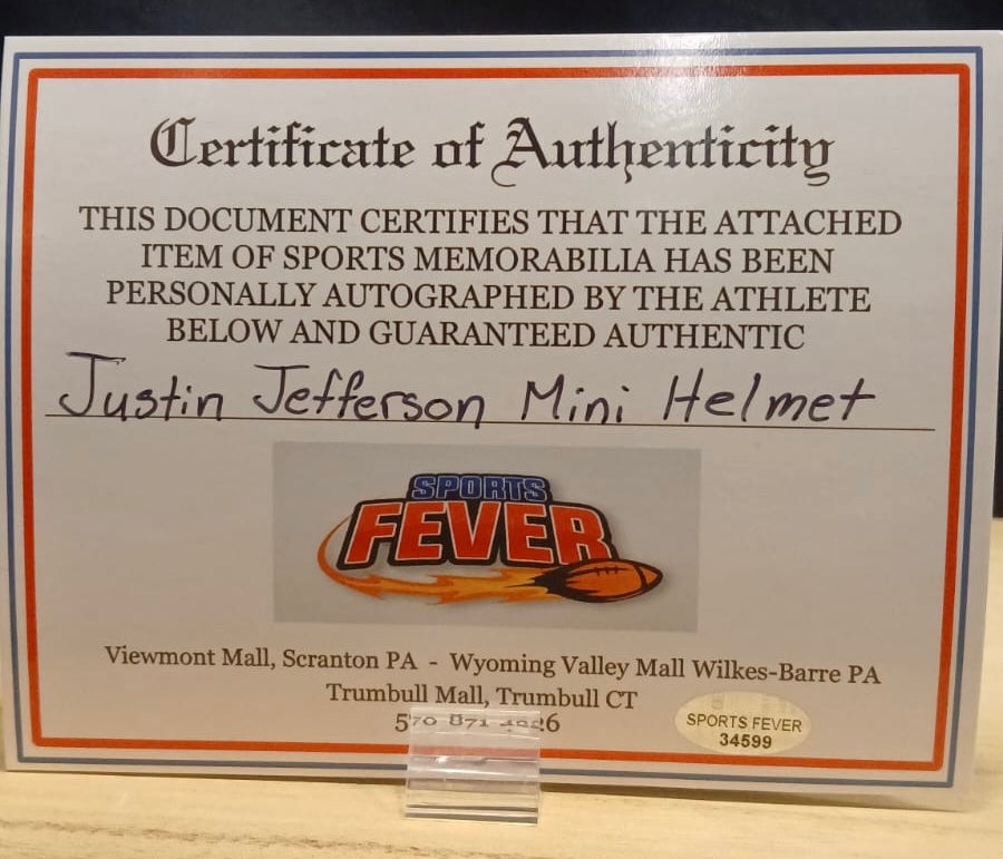 Justin Jefferson Autographed Minnesota Vikings Mini Helmet product image 3