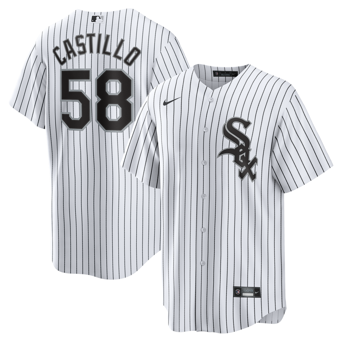 Chicago White Sox Luis Castillo White Home Replica Jersey product image 2, provided for visual reference and product detail